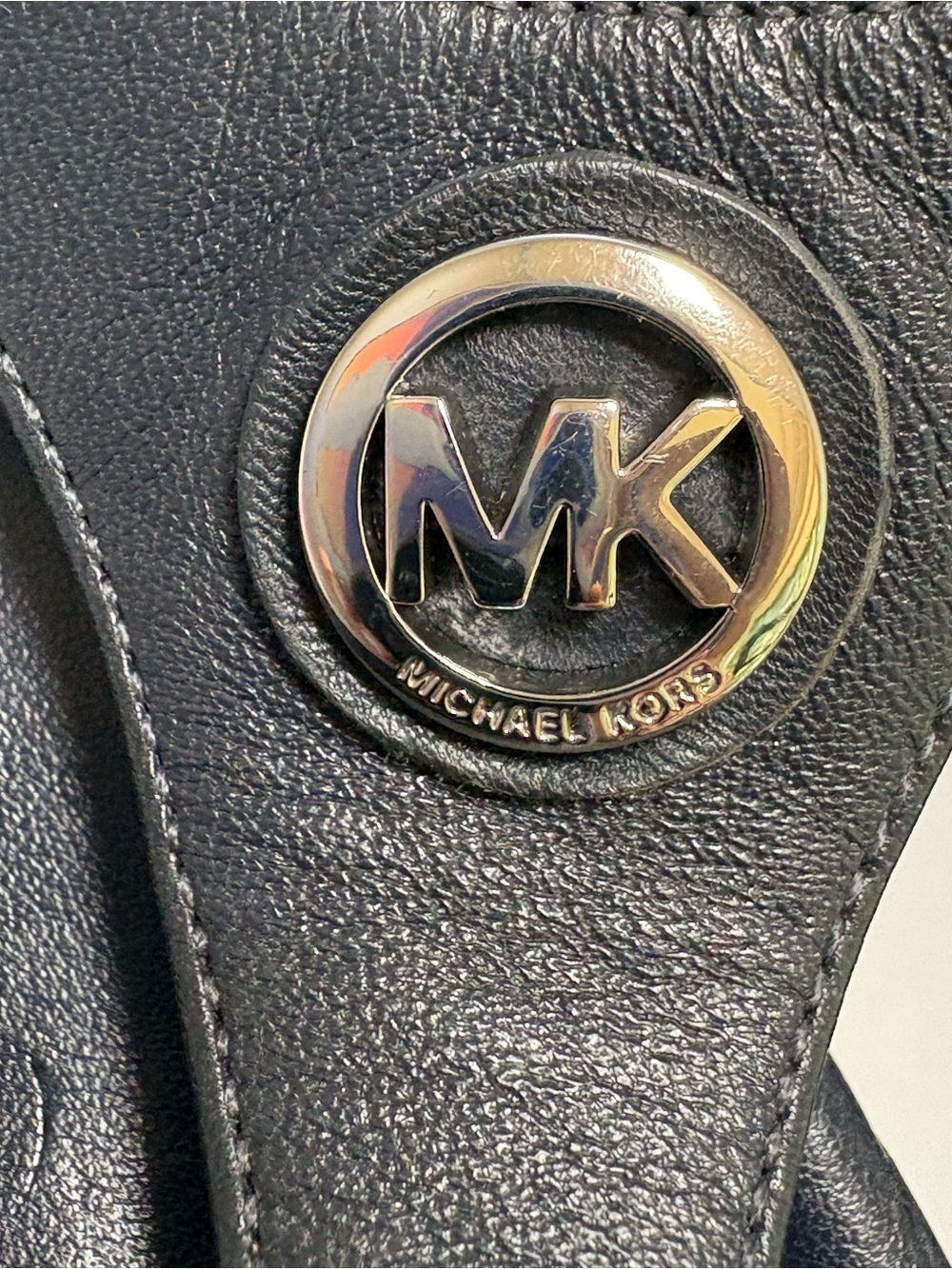 Michael Kors Navy Blue Leather Thong Sandals Women’s Size 10M Wedge Heel - Picture 7 of 14